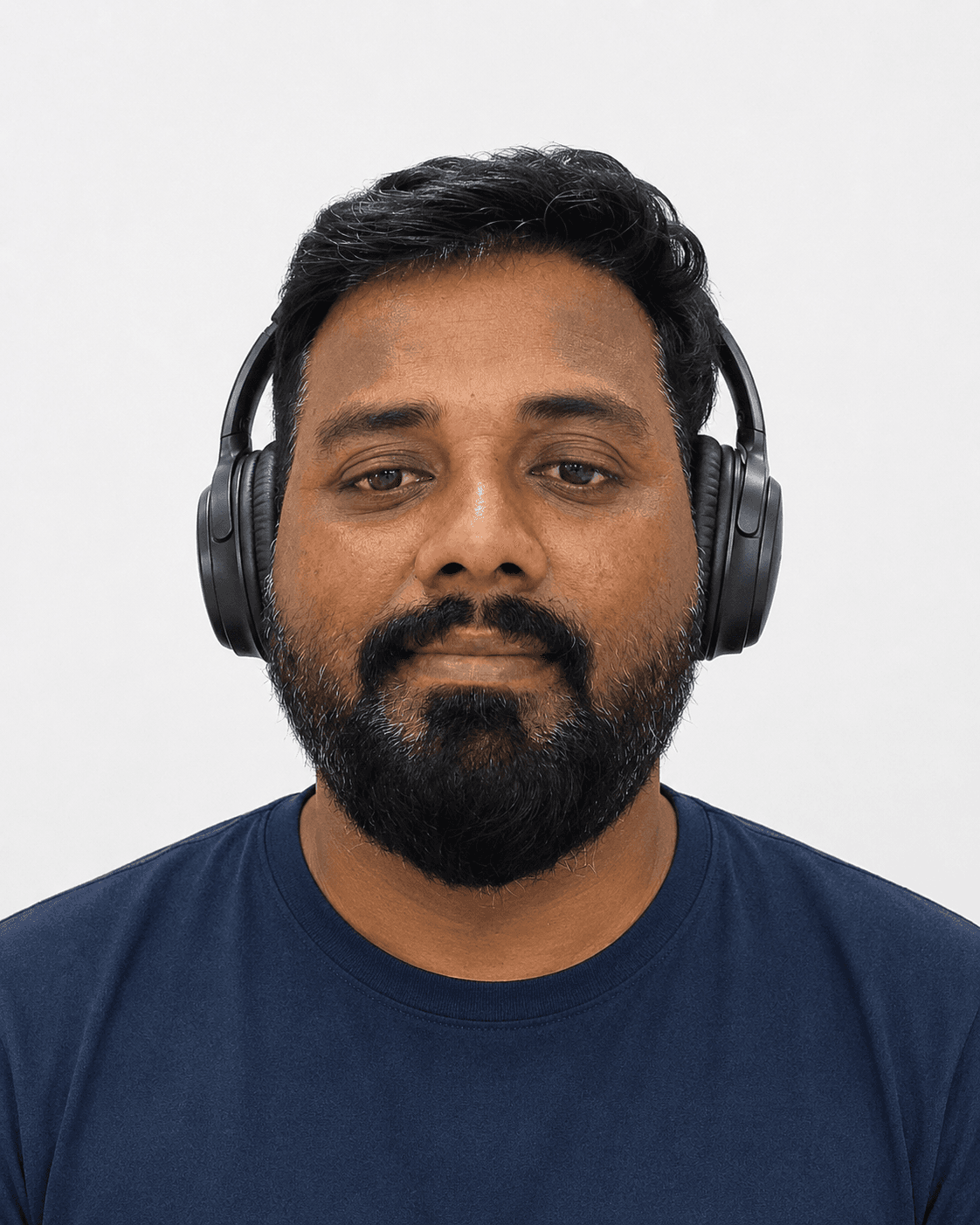 Vikas Barman wearing headphones
